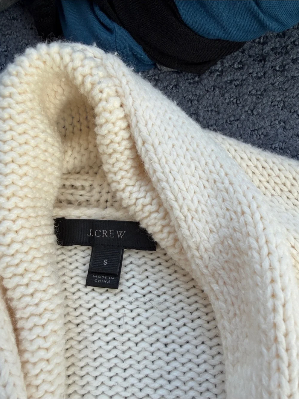 J. Crew Cream Open-Front Knit Cardigan